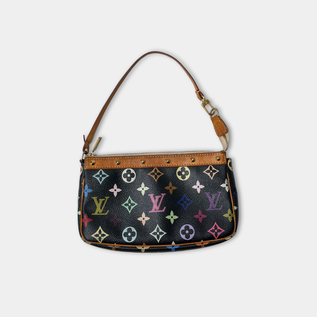 Louis Vuitton Black Multicolor Pochette Kelly's Authentic Boutique