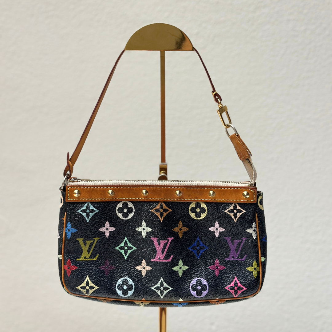 Louis Vuitton Black Multicolor Pochette Kelly's Authentic Boutique