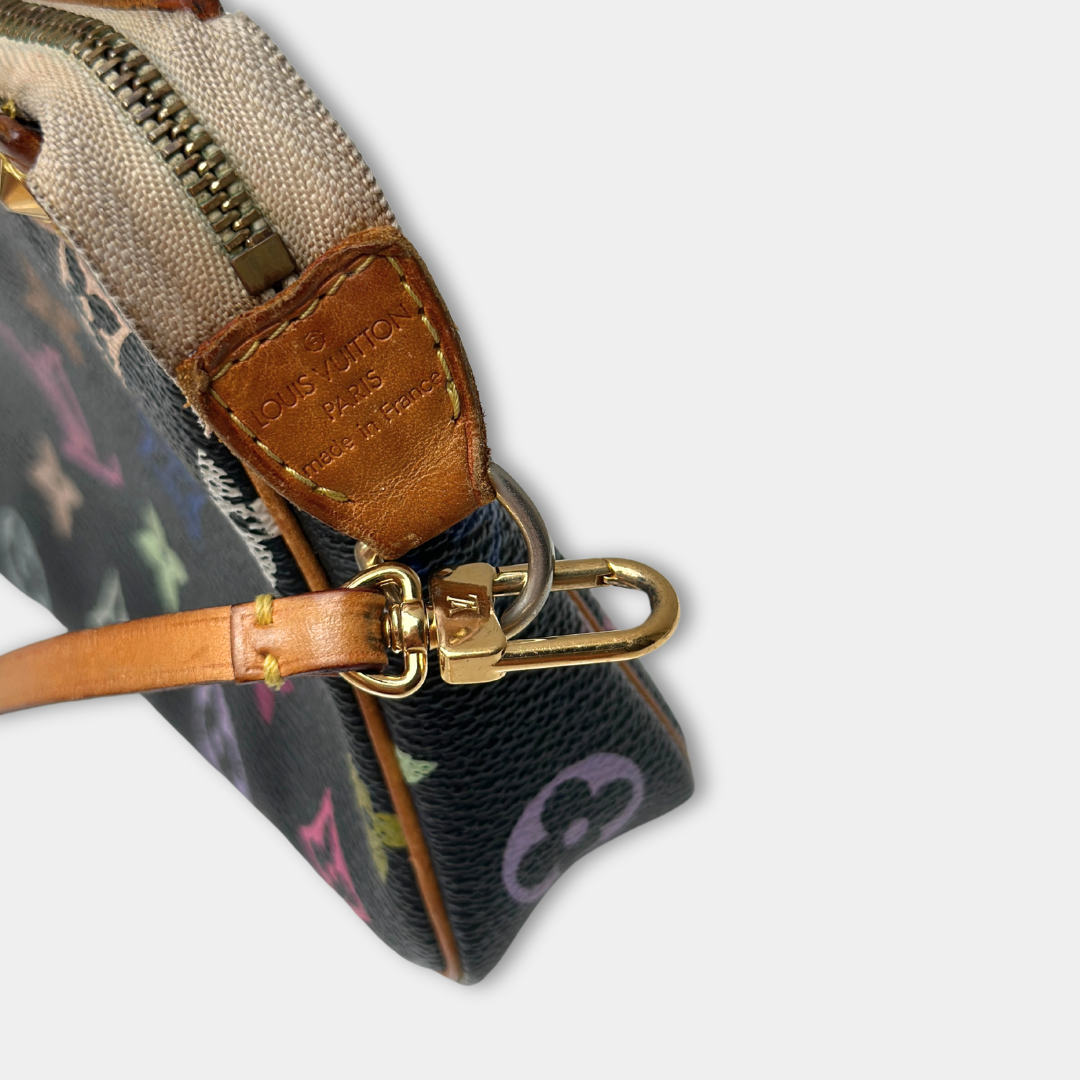 Louis Vuitton Black Multicolor Pochette Kelly's Authentic Boutique
