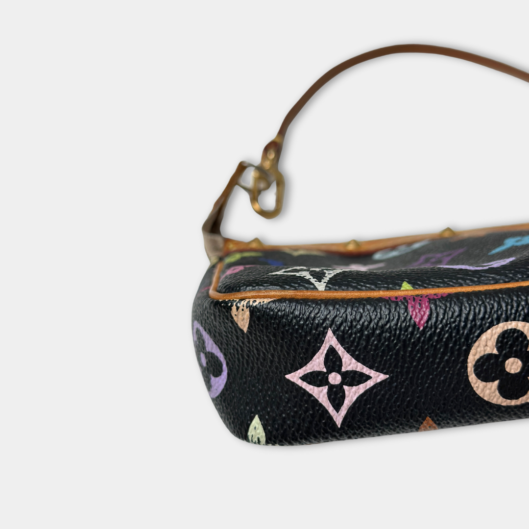 Louis Vuitton Black Multicolor Pochette Kelly's Authentic Boutique