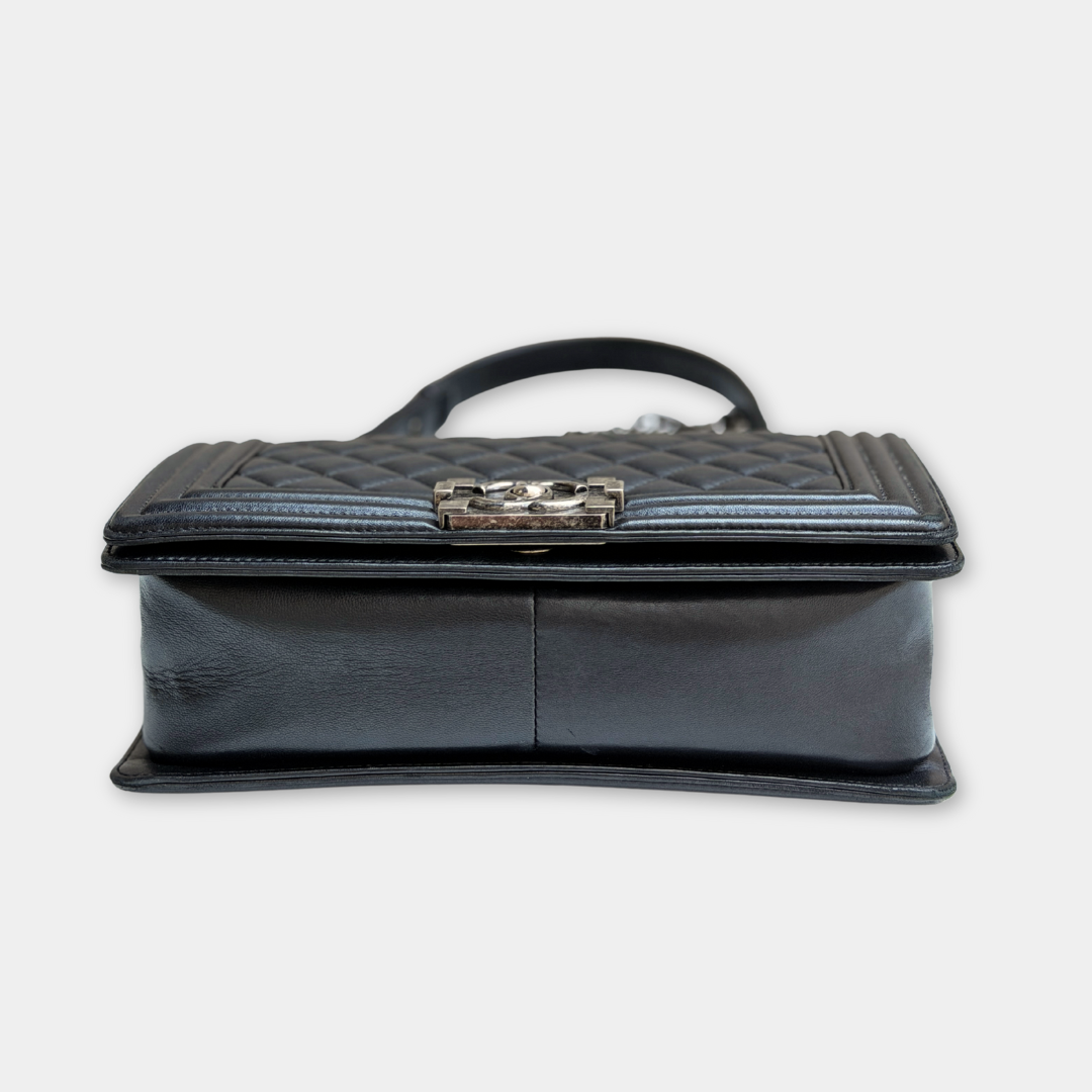 Chanel Old Medium Black Lambskin Boy Bag Kelly's Authentic Boutique