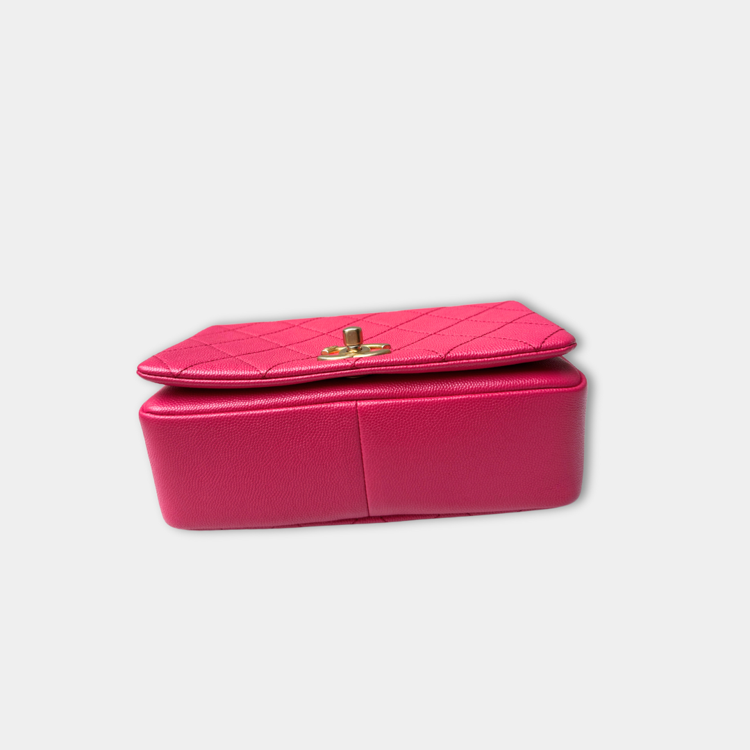 Chanel Pink Caviar Quilted Small Fashion Therapy Flap Bag Kelly's Authentic Boutique