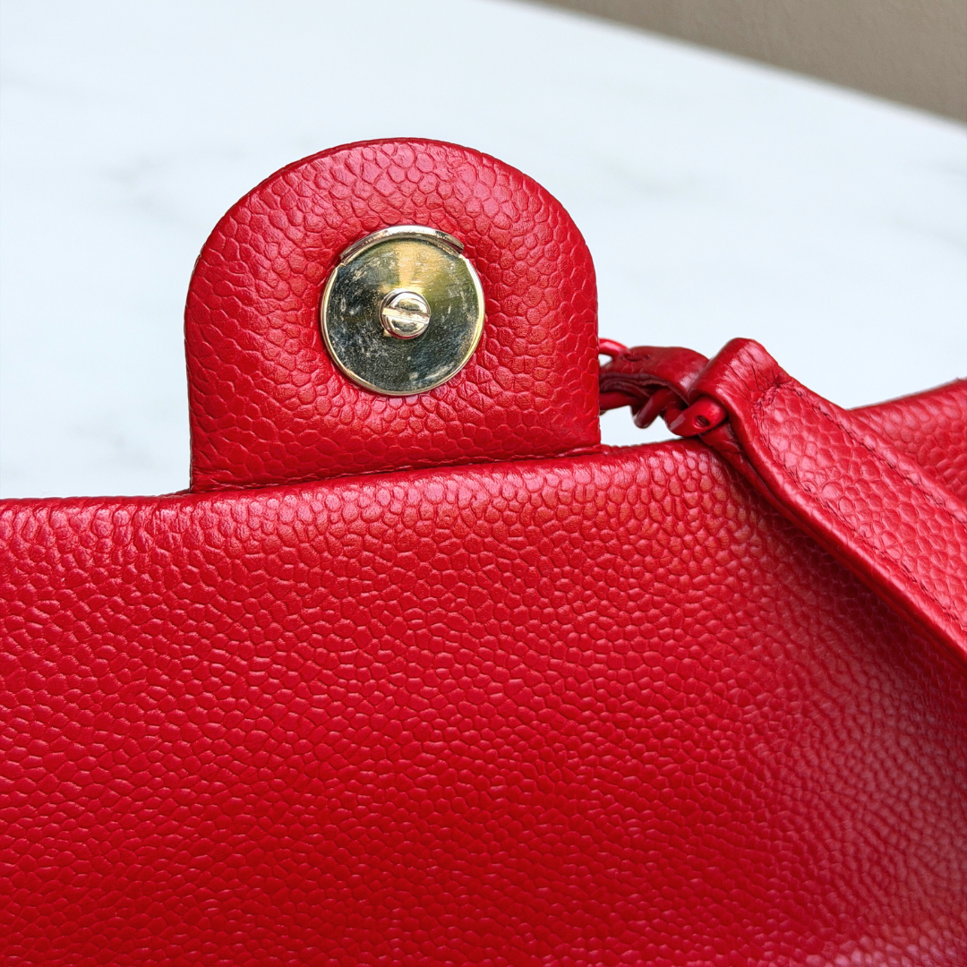 Chanel Mini Red Caviar Incognito Flap Bag Kelly's Authentic Boutique