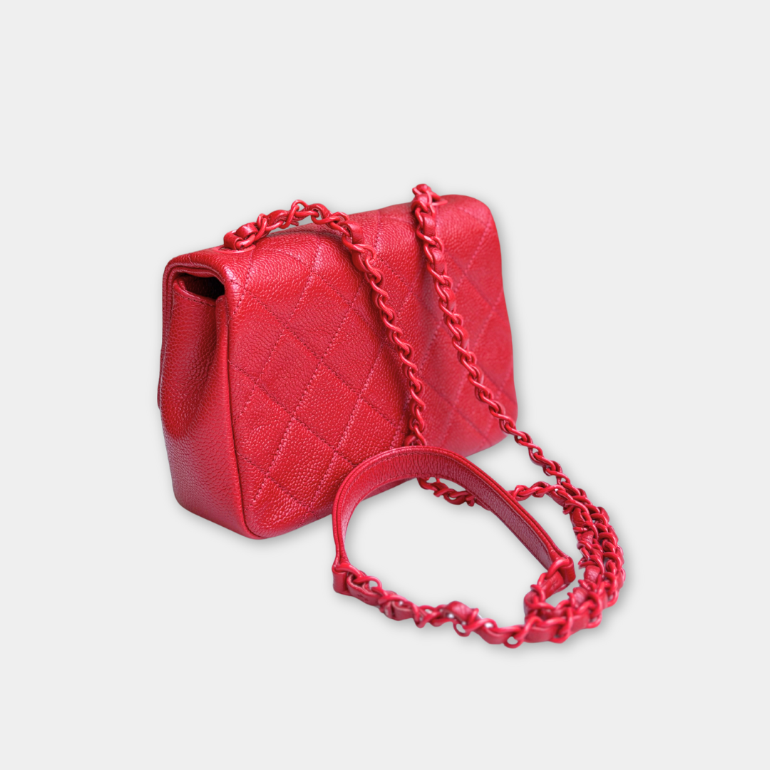 Chanel Mini Red Caviar Incognito Flap Bag Kelly's Authentic Boutique