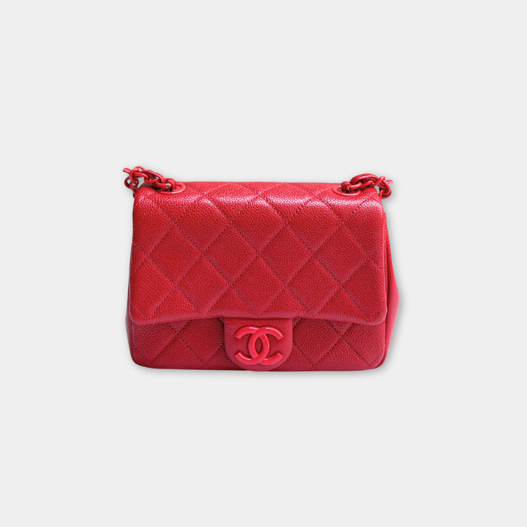 Chanel Mini Red Caviar Incognito Flap Bag Kelly's Authentic Boutique