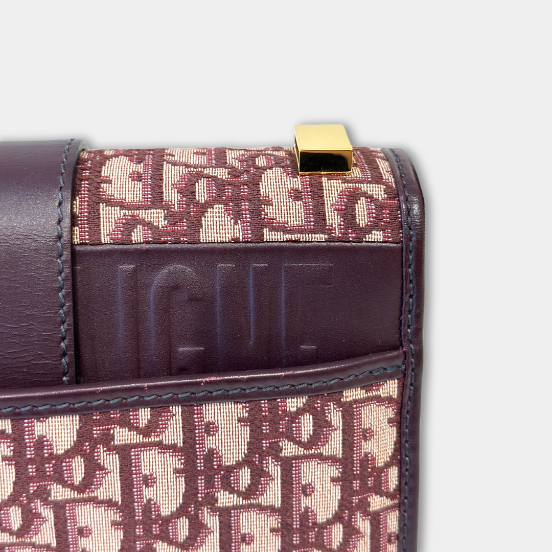 Dior Burgundy 30 Montaigne Oblique Canvas Crossbody Bag Kelly's Authentic Boutique