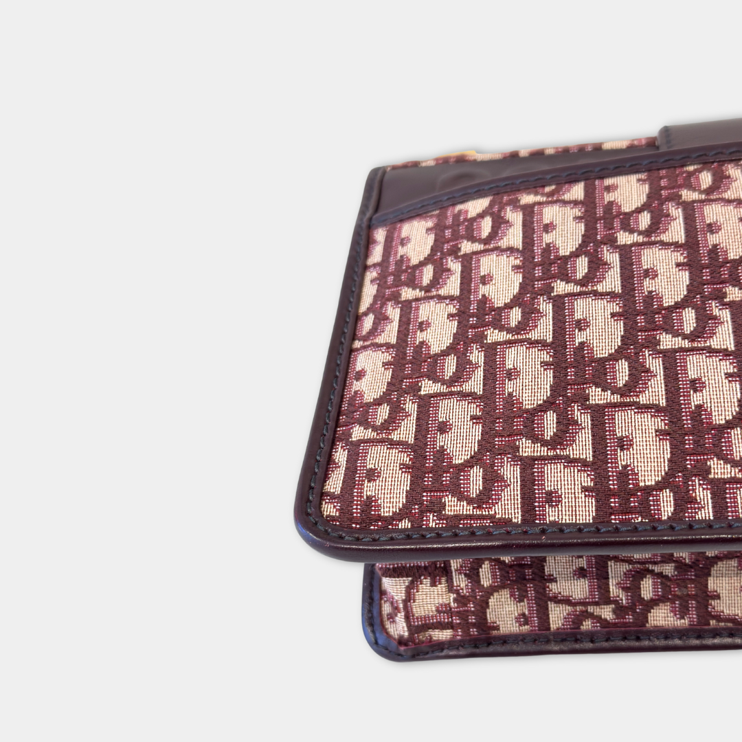 Dior Burgundy 30 Montaigne Oblique Canvas Crossbody Bag Kelly's Authentic Boutique