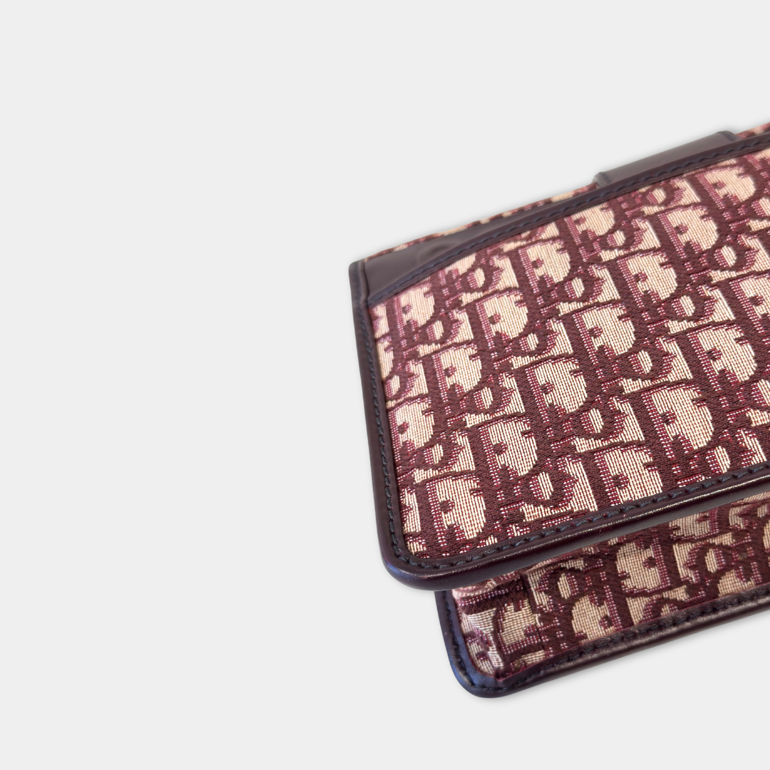 Dior Burgundy 30 Montaigne Oblique Canvas Crossbody Bag Kelly's Authentic Boutique