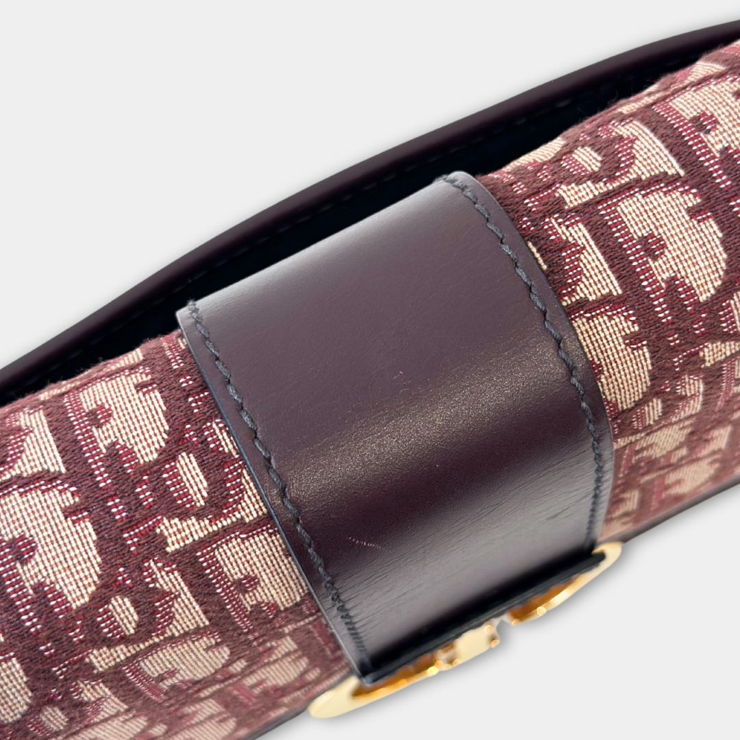 Dior Burgundy 30 Montaigne Oblique Canvas Crossbody Bag Kelly's Authentic Boutique