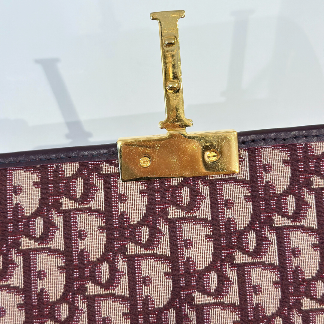 Dior Burgundy 30 Montaigne Oblique Canvas Crossbody Bag Kelly's Authentic Boutique
