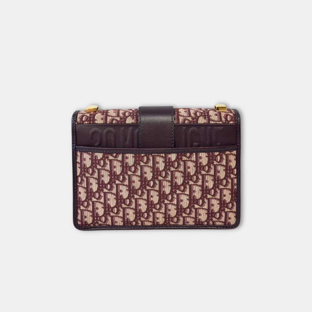 Dior Burgundy 30 Montaigne Oblique Canvas Crossbody Bag Kelly's Authentic Boutique