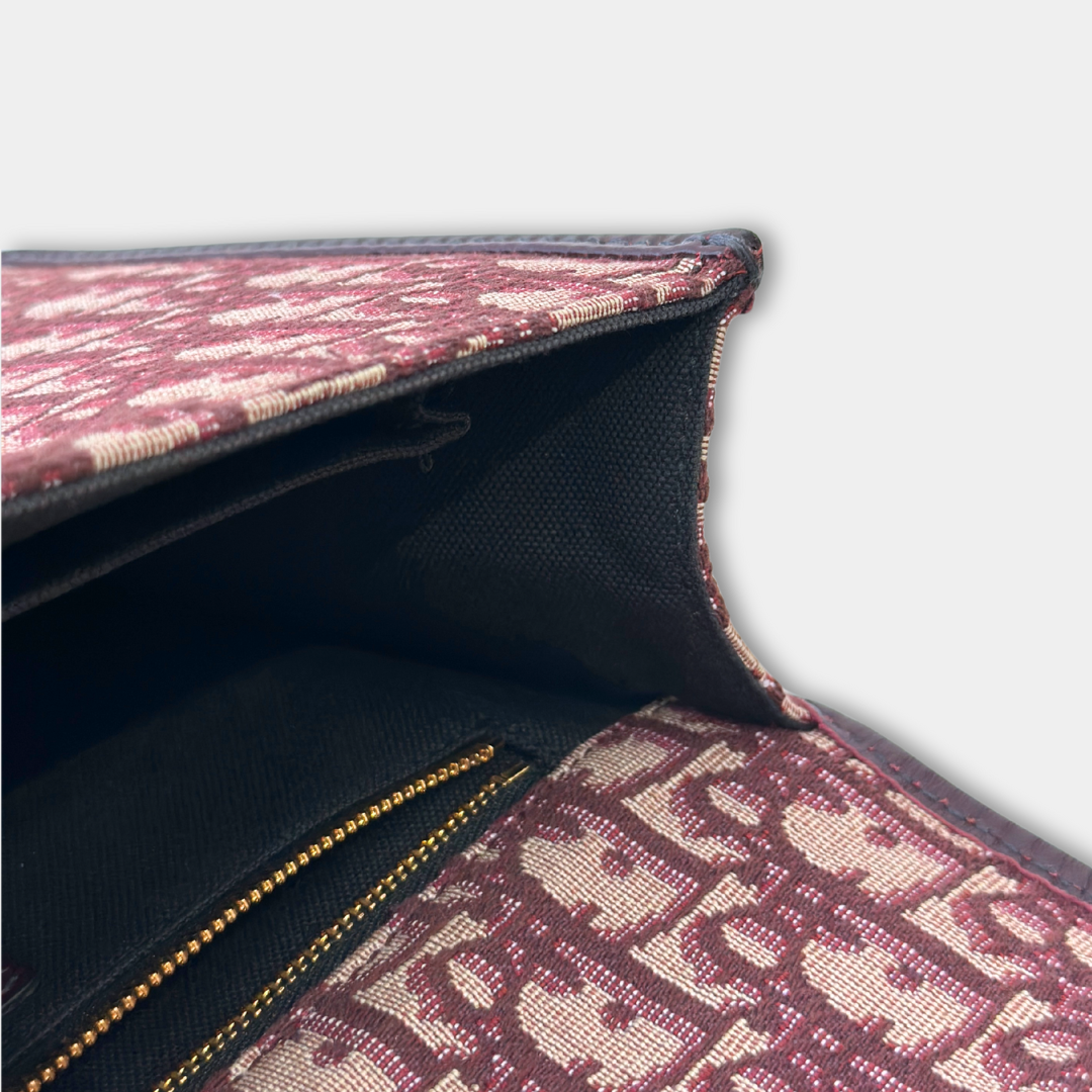 Dior Burgundy 30 Montaigne Oblique Canvas Crossbody Bag Kelly's Authentic Boutique