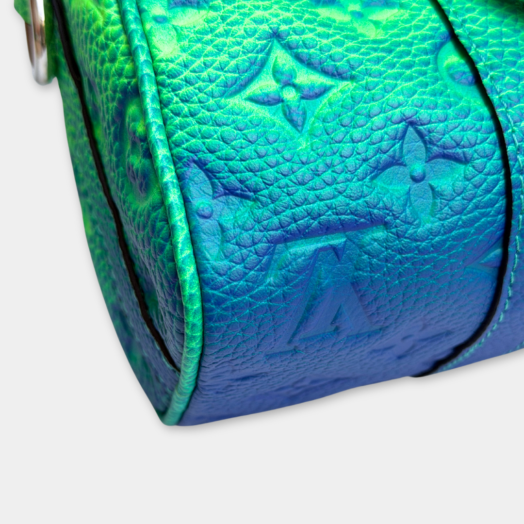 Microchipped Louis Vuitton Limited Taurillon Clemence Illusion Keepall XS Bag Kelly's Authentic Boutique