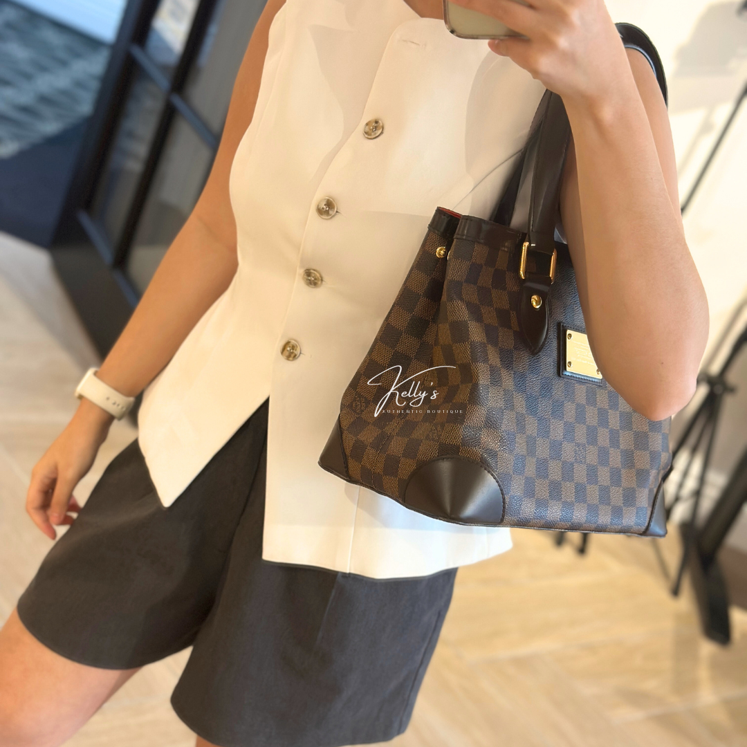 Louis Vuitton Damier Ebene Hampstead PM Tote Kelly's Authentic Boutique