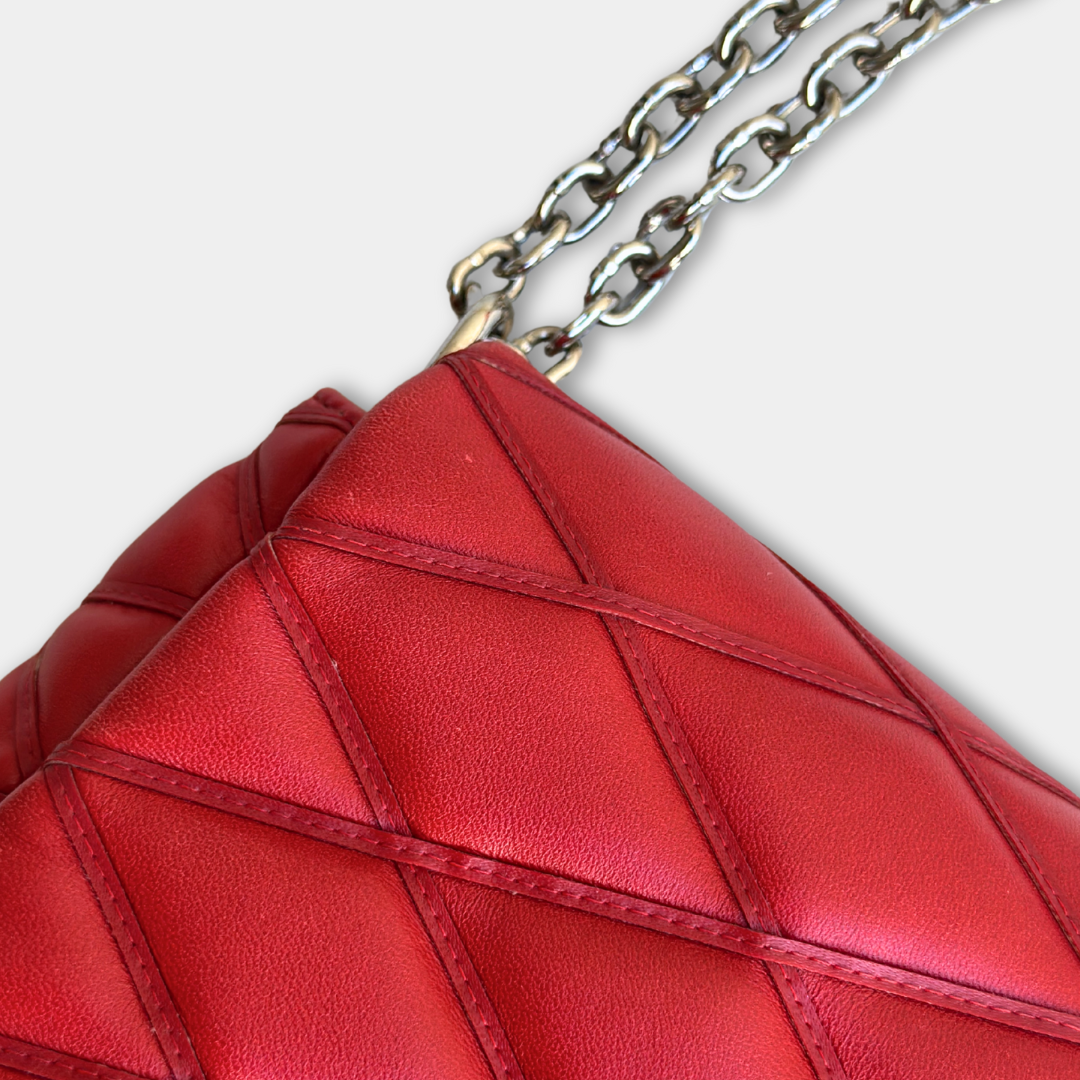 Louis Vuitton Red Malletage Twist GO-14 MM Shoulder Bag Kelly's Authentic Boutique