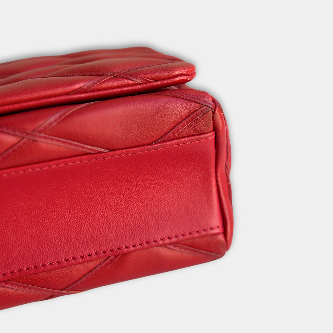 Louis Vuitton Red Malletage Twist GO-14 MM Shoulder Bag Kelly's Authentic Boutique