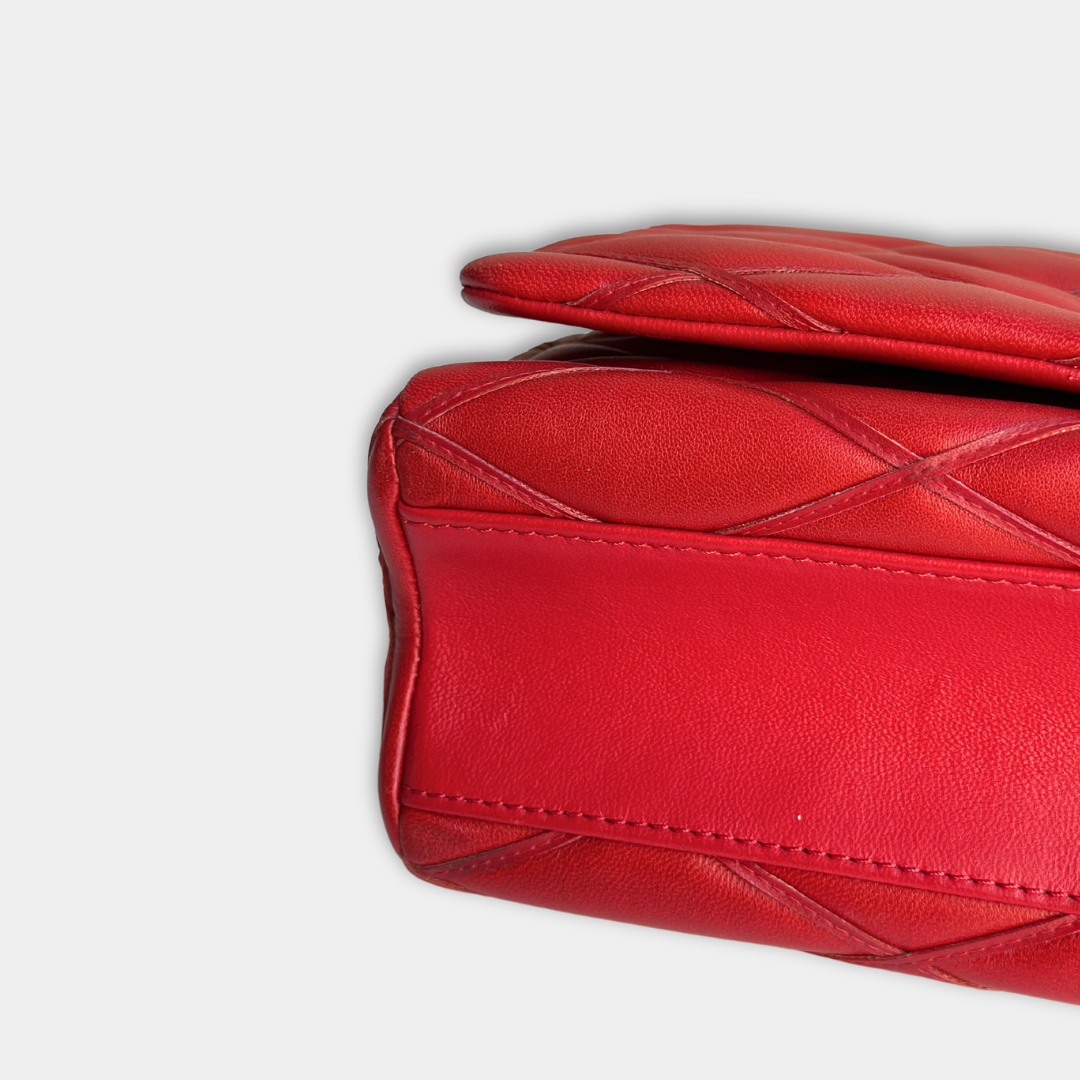 Louis Vuitton Red Malletage Twist GO-14 MM Shoulder Bag Kelly's Authentic Boutique