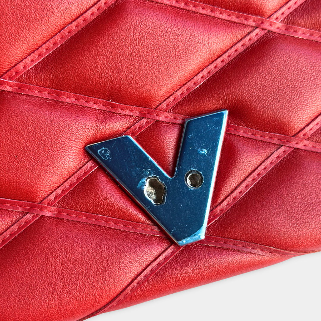 Louis Vuitton Red Malletage Twist GO-14 MM Shoulder Bag Kelly's Authentic Boutique