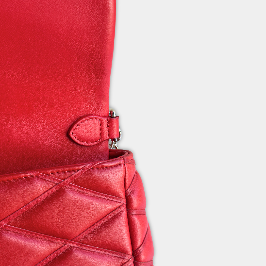 Louis Vuitton Red Malletage Twist GO-14 MM Shoulder Bag Kelly's Authentic Boutique