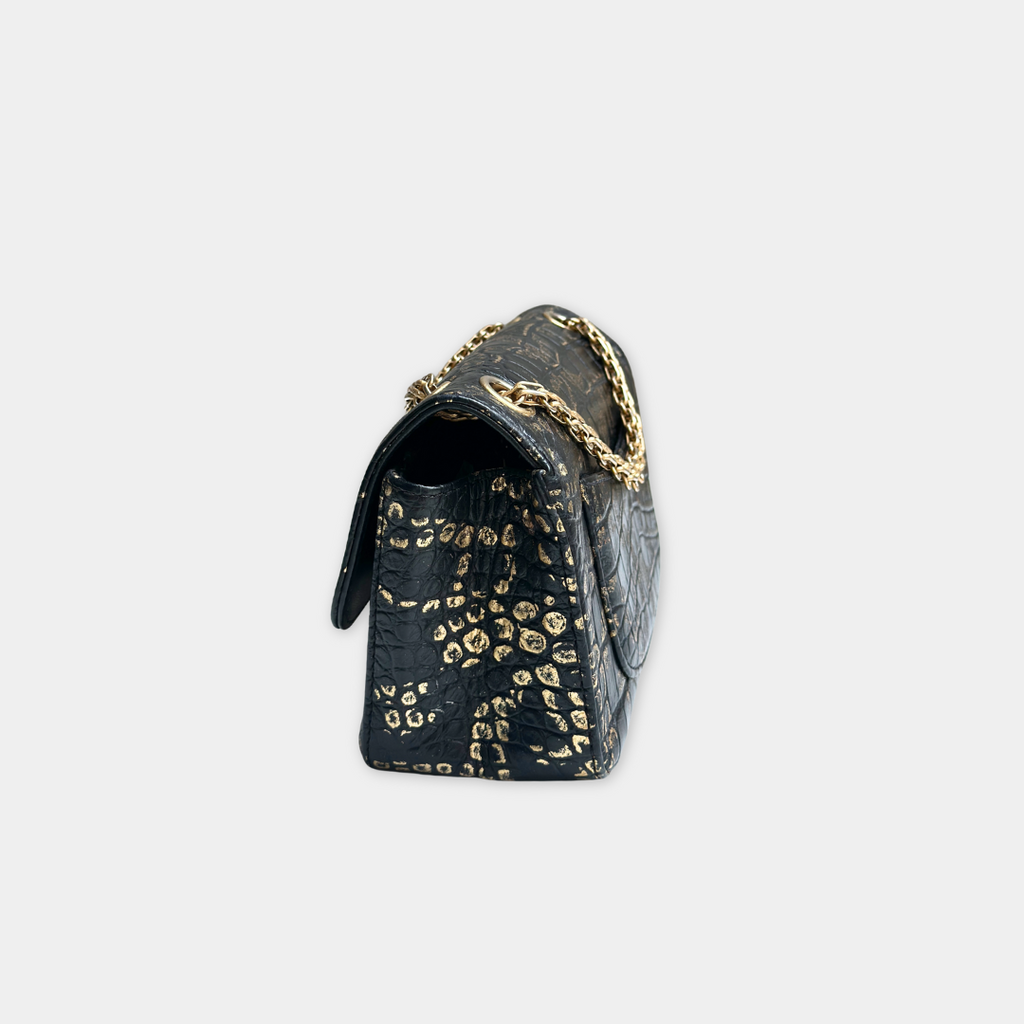 Limited Mini Reissue 2.55 Rectangular Metiers D’art  Croc Embossed Graffiti Flap Bag Kelly's Authentic Boutique