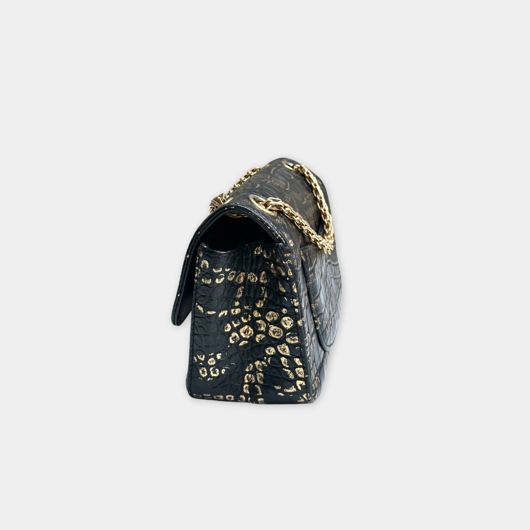 Limited Mini Reissue 2.55 Rectangular Metiers D’art  Croc Embossed Graffiti Flap Bag Kelly's Authentic Boutique