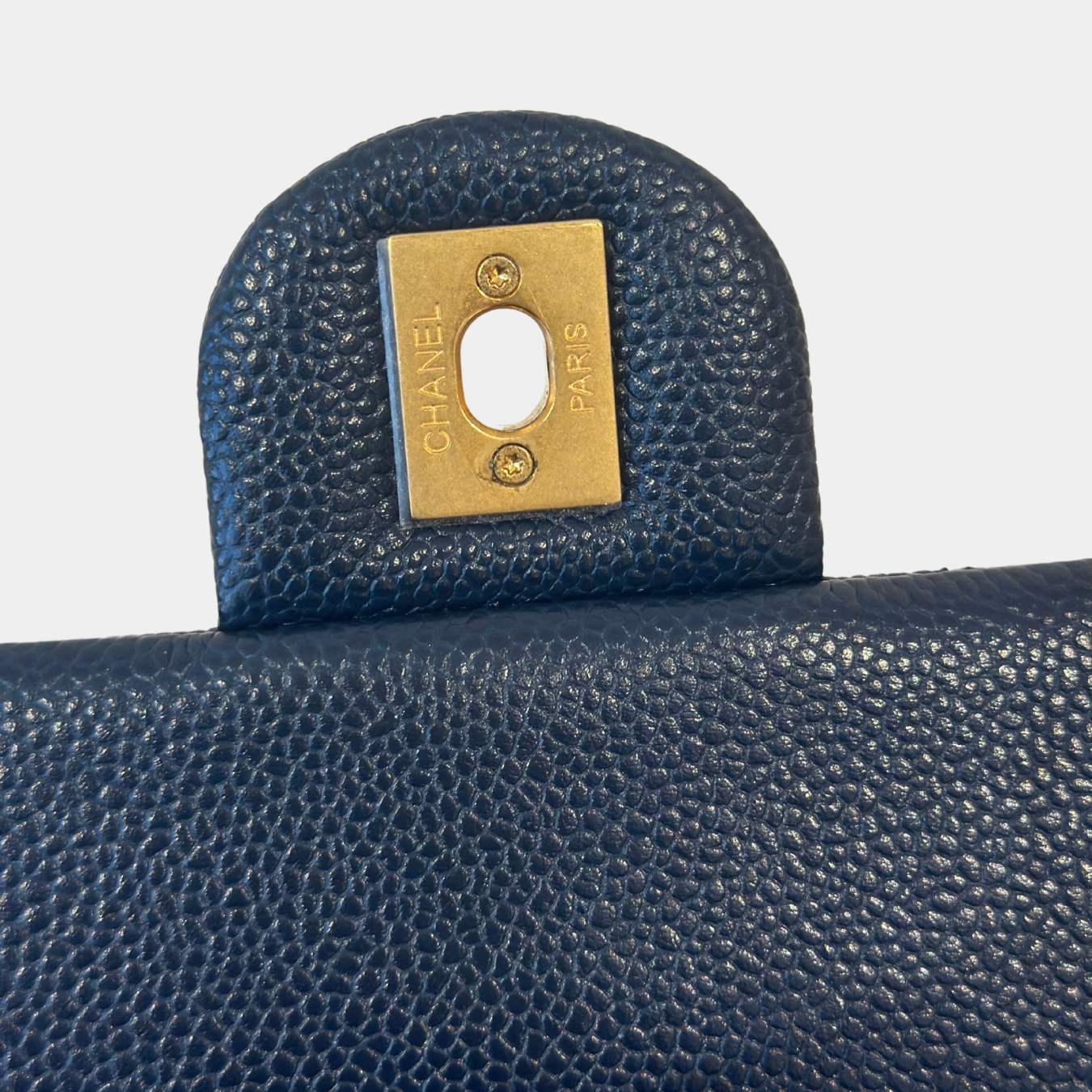 Chanel Microchipped Navy 21A Mini Rectangular Caviar Flap Bag with GHW Kelly's Authentic Boutique