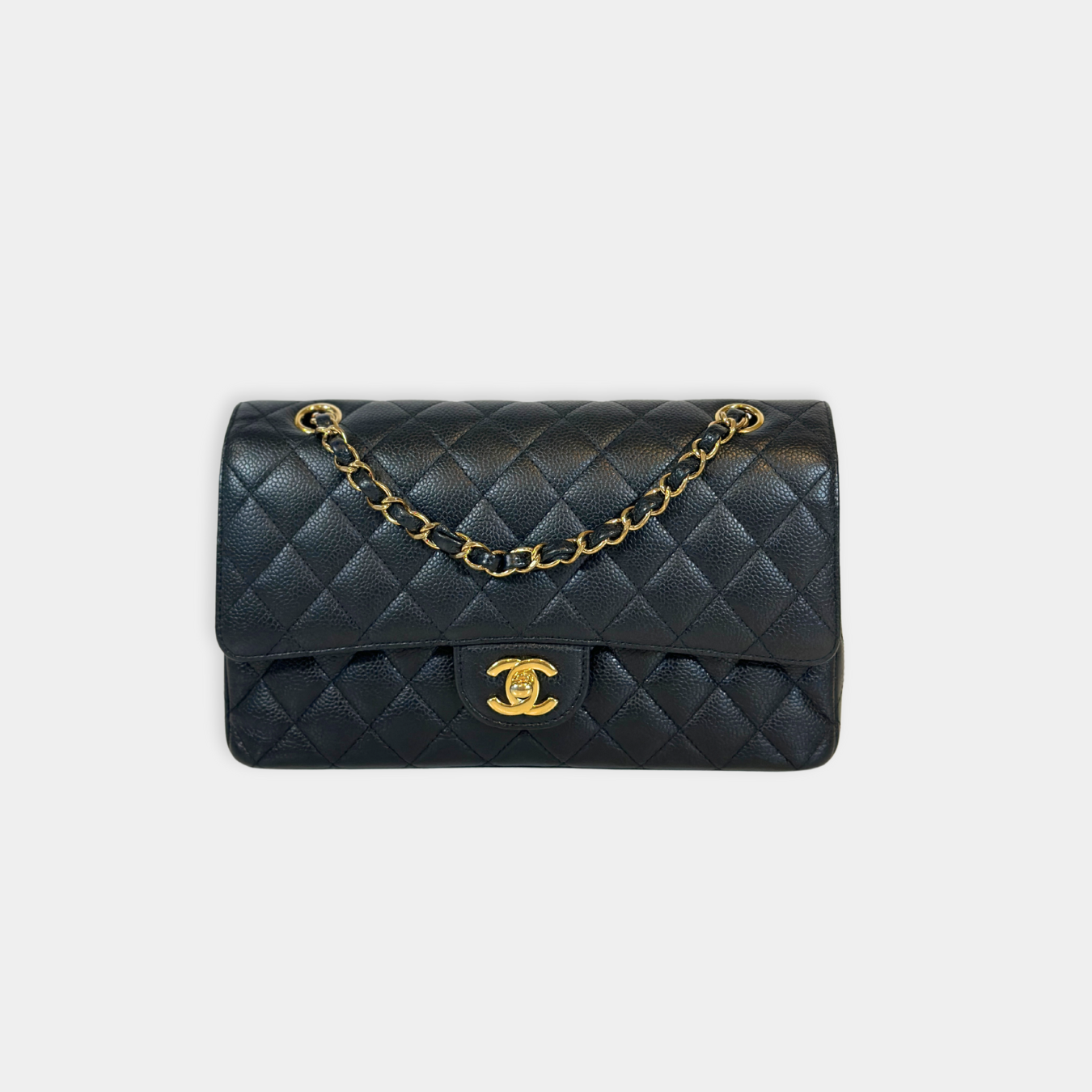 Chanel Black Caviar Medium Classic Flap with GHW Kelly's Authentic Boutique