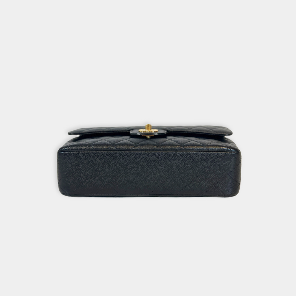 Chanel Black Caviar Medium Classic Flap with GHW Kelly's Authentic Boutique