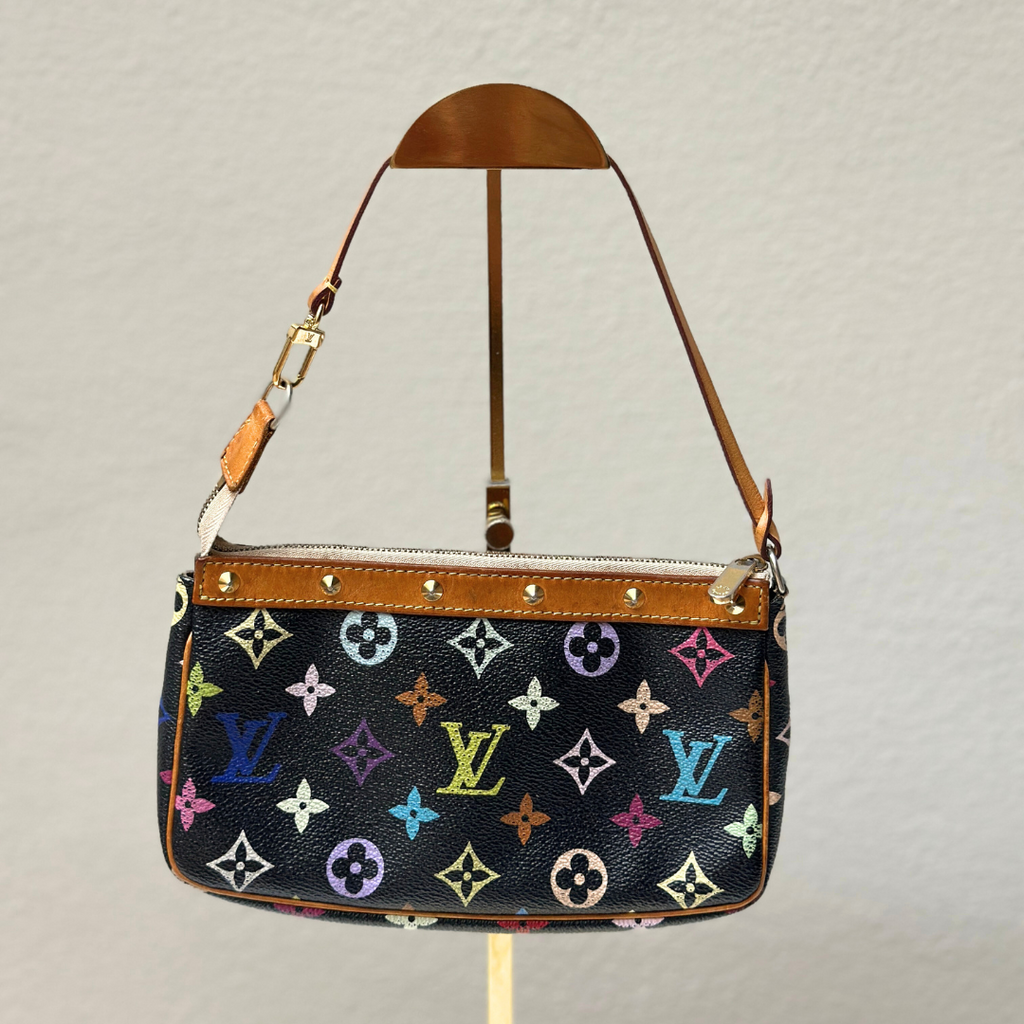 Louis Vuitton Black Multicolor Pochette Kelly's Authentic Boutique