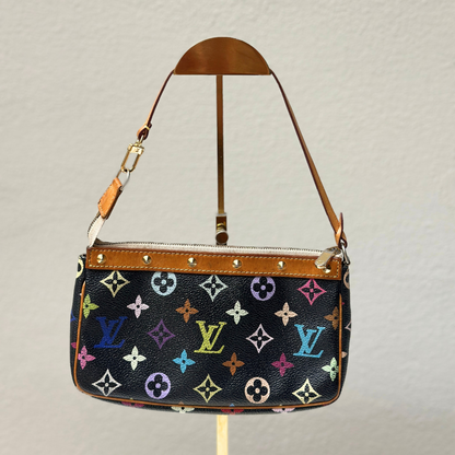 Louis Vuitton Black Multicolor Pochette Kelly's Authentic Boutique