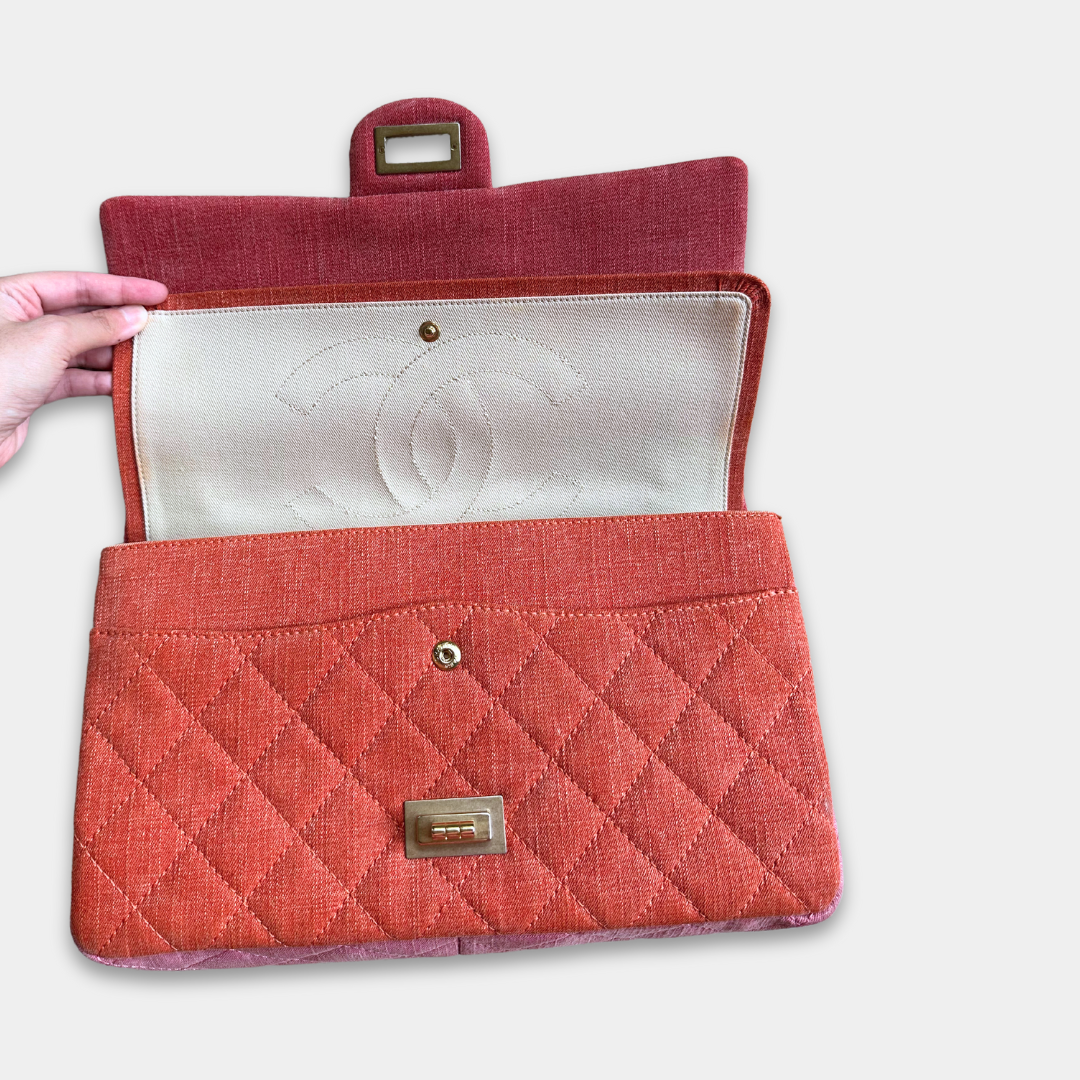 Chanel Jumbo 2.55 Reissue Double Fabric Multicolour Flap Bag Kelly's Authentic Boutique