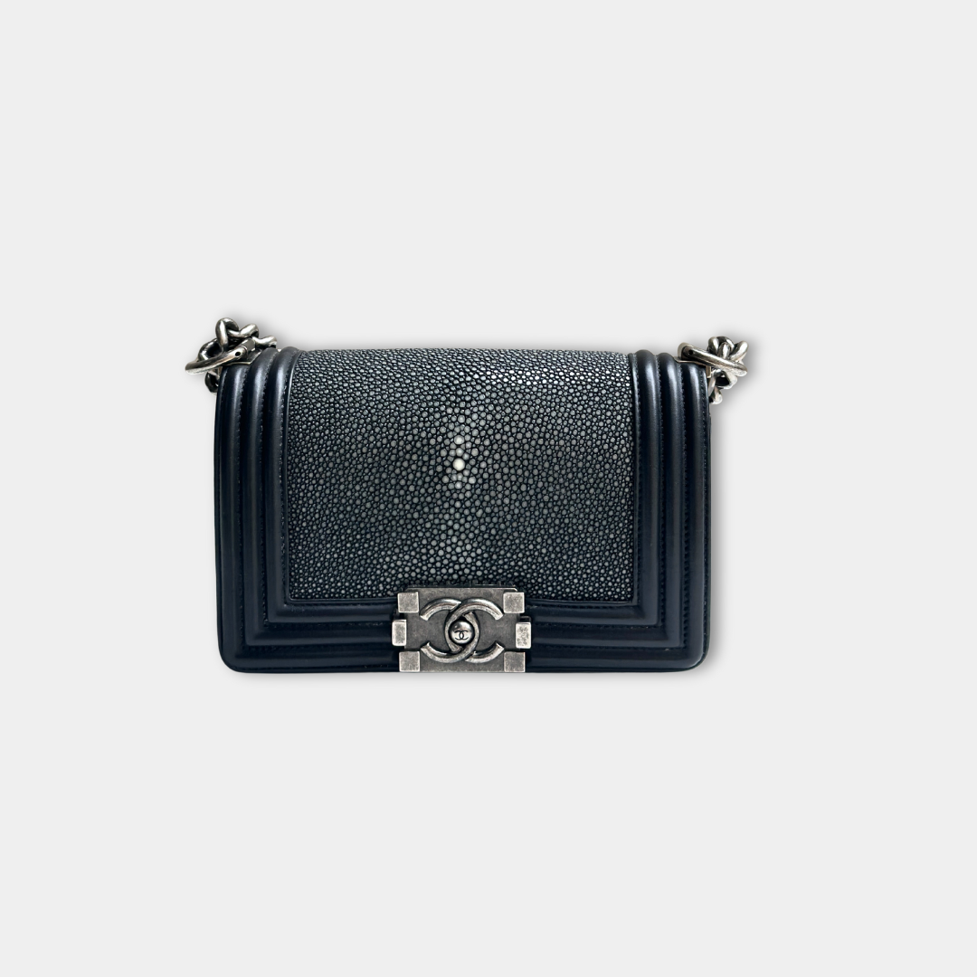 Chanel Stingray Small Black Boy Bag Kelly's Authentic Boutique