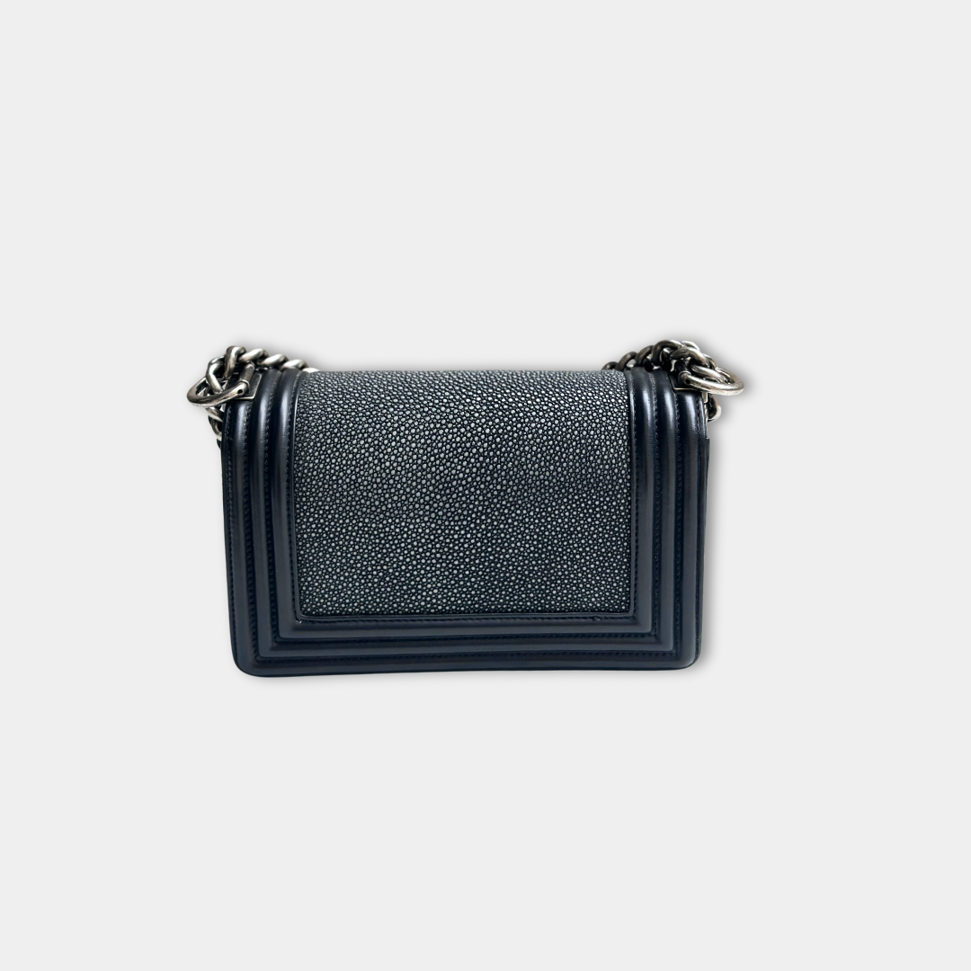 Chanel Stingray Small Black Boy Bag Kelly's Authentic Boutique
