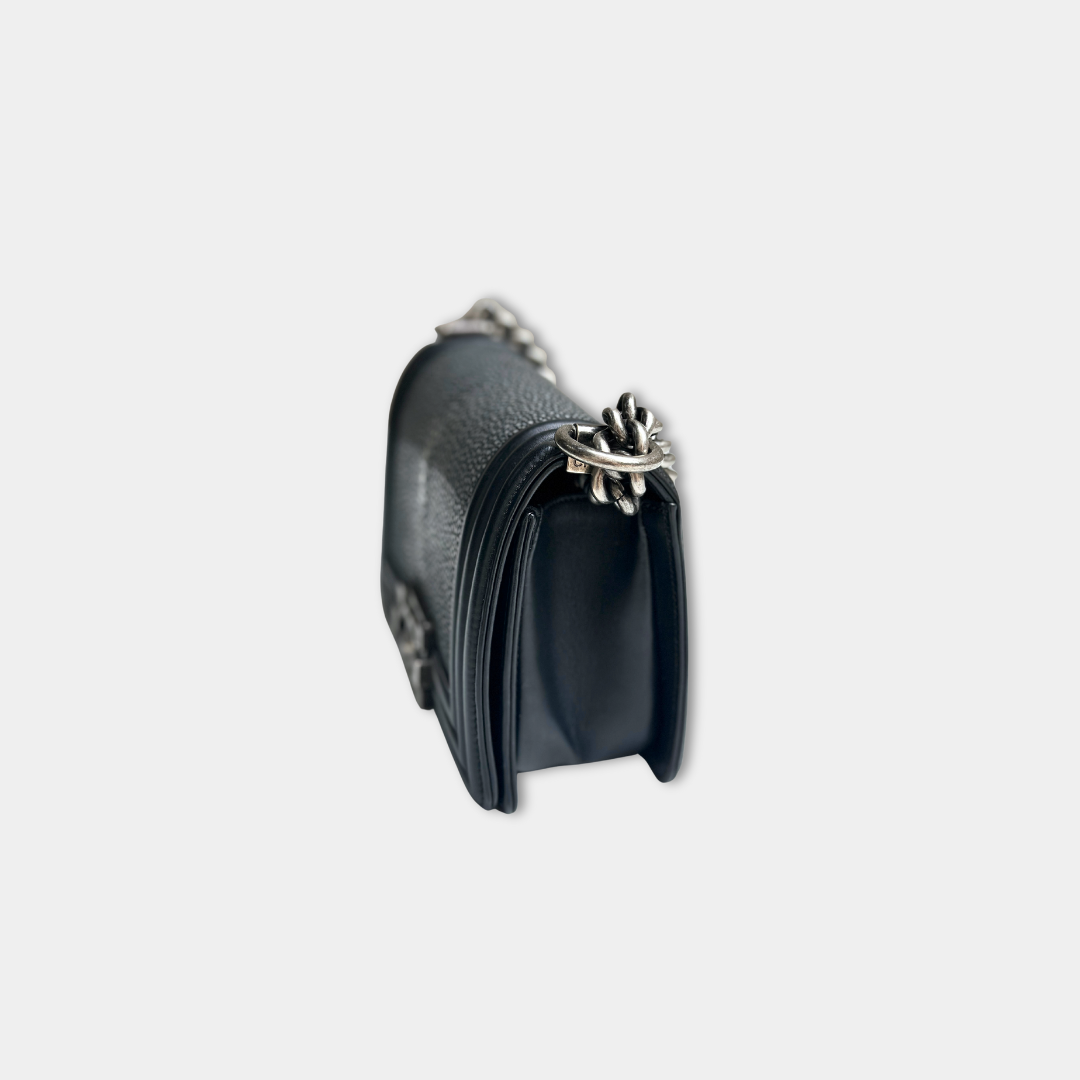 Chanel Stingray Small Black Boy Bag Kelly's Authentic Boutique