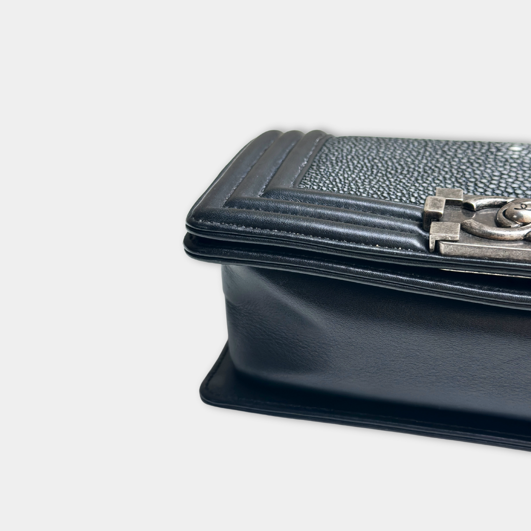 Chanel Stingray Small Black Boy Bag Kelly's Authentic Boutique