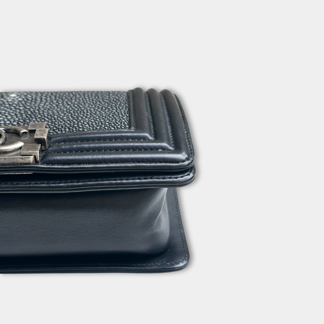 Chanel Stingray Small Black Boy Bag Kelly's Authentic Boutique
