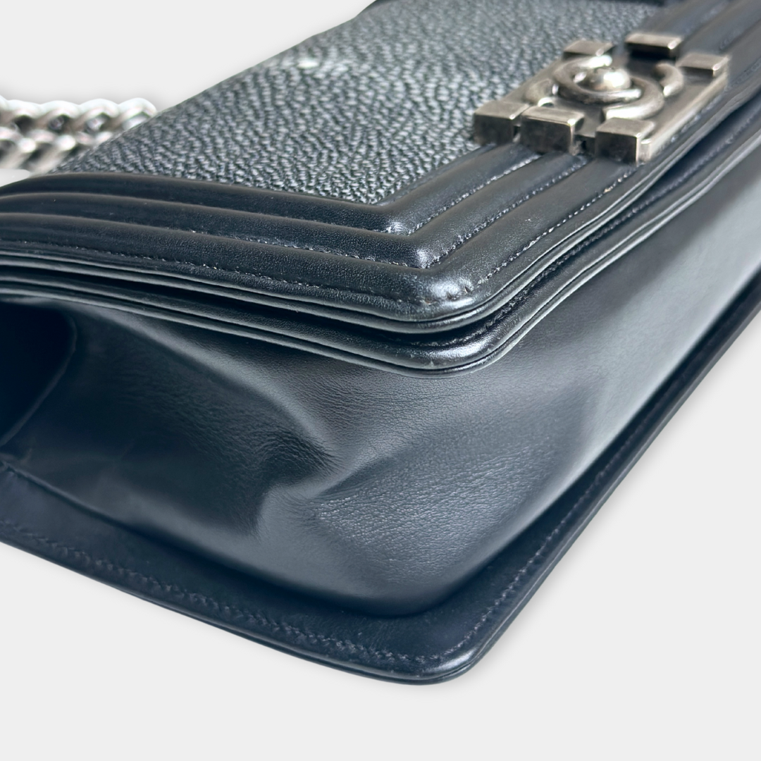 Chanel Stingray Small Black Boy Bag Kelly's Authentic Boutique