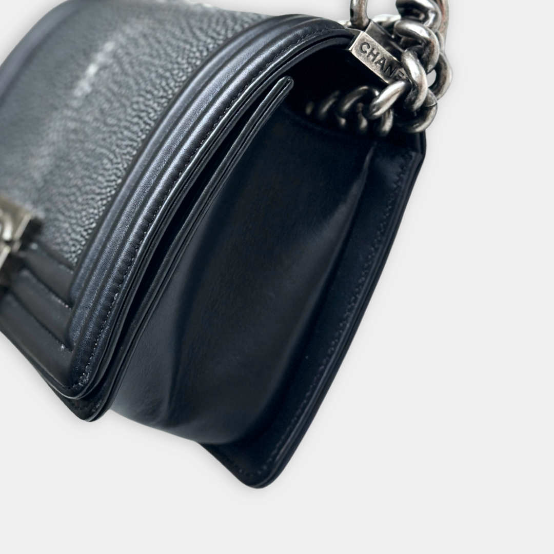Chanel Stingray Small Black Boy Bag Kelly's Authentic Boutique