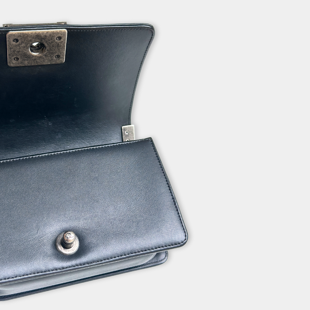 Chanel Stingray Small Black Boy Bag Kelly's Authentic Boutique