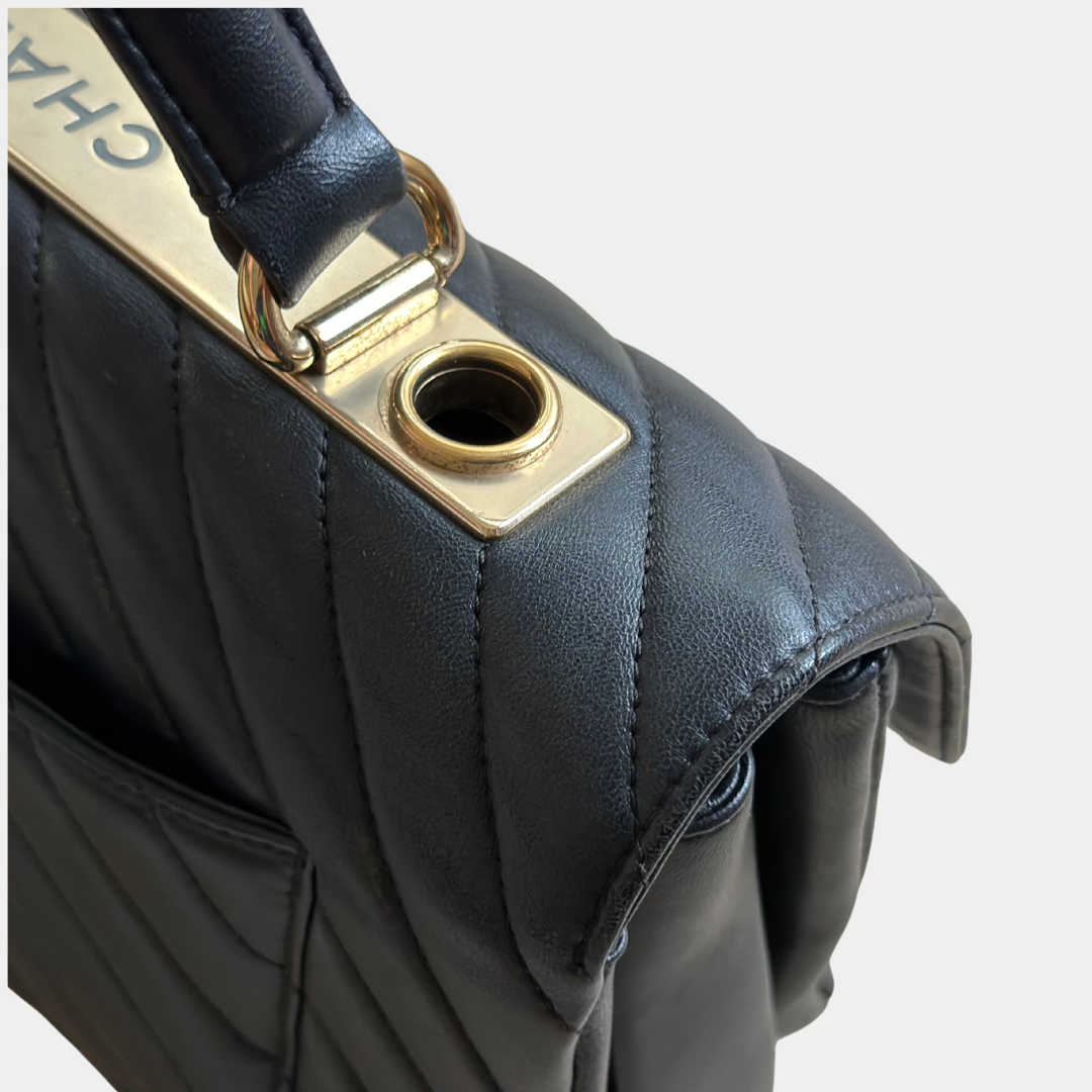 Chanel Large Chevron Lambskin Trendy Handbag Kelly's Authentic Boutique