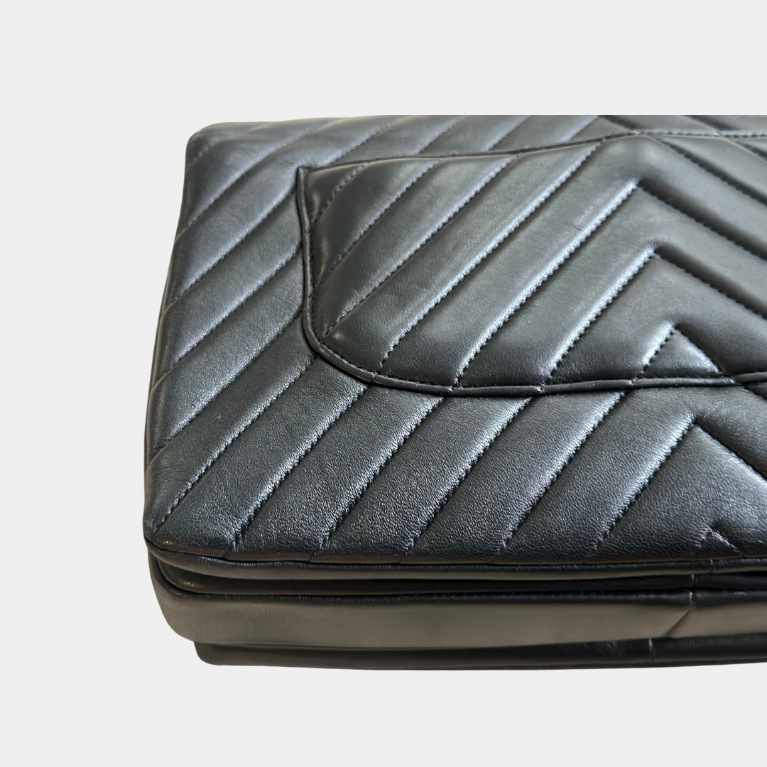 Chanel Large Chevron Lambskin Trendy Handbag Kelly's Authentic Boutique