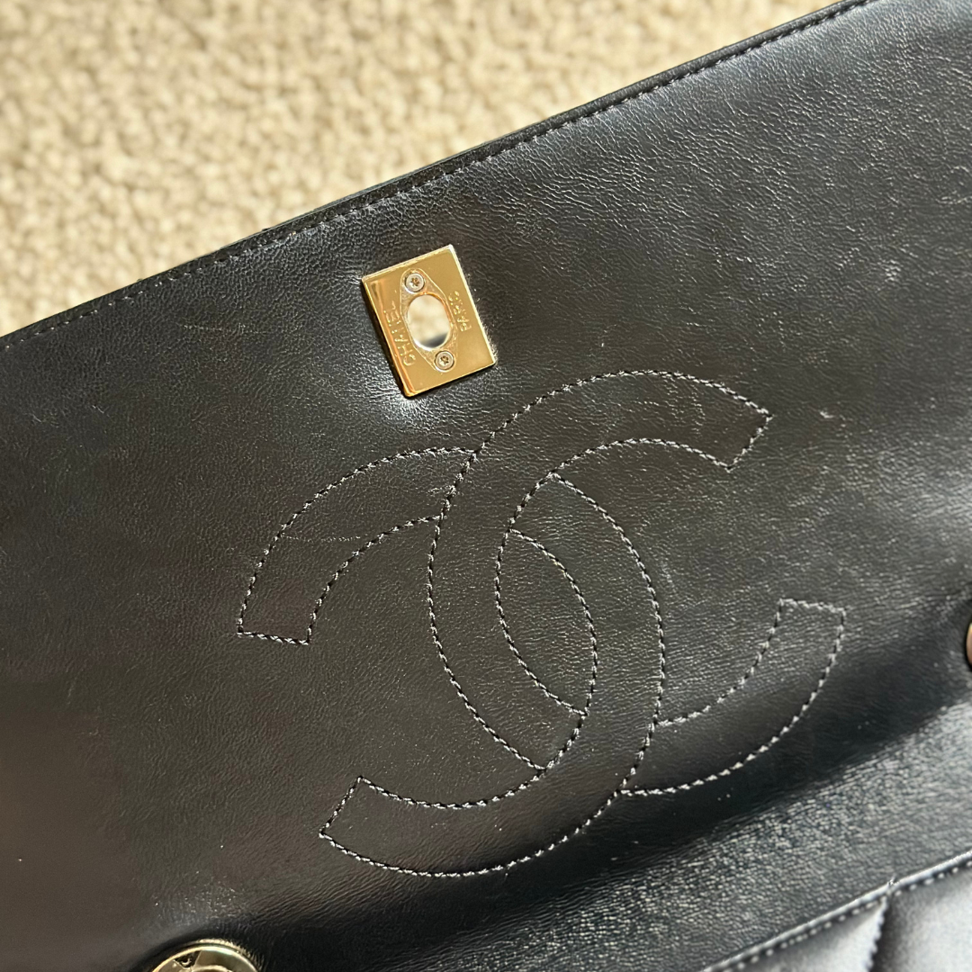 Chanel Large Chevron Lambskin Trendy Handbag Kelly's Authentic Boutique