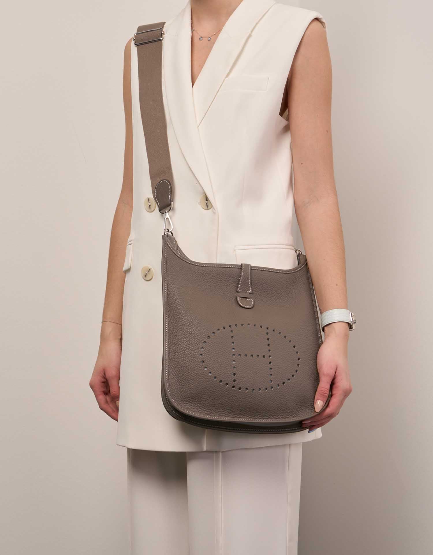 Hermes Clemence Evelyn 29 Etoupe Bag (Stamp Z) Kelly's Authentic Boutique