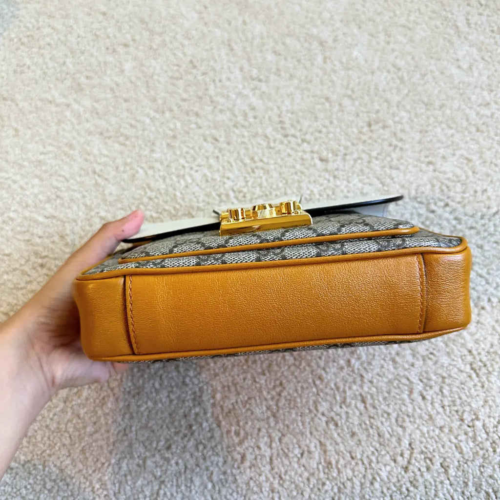 Gucci GG Supreme Canvas and Leather Padlock Shoulder Bag Kelly's Authentic Boutique
