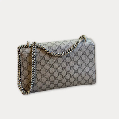 Gucci Small Dionysus GG Supreme With Red Suede Kelly's Authentic Boutique