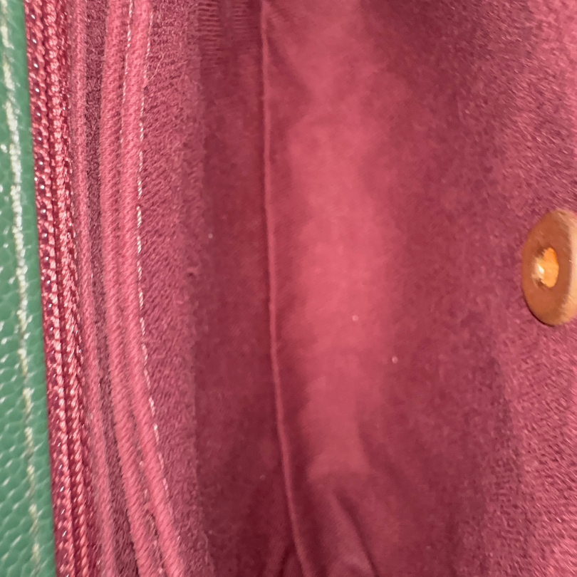 Chanel Green Caviar Chevron Small Coco Top Handle Bag with AGHW Kelly's Authentic Boutique