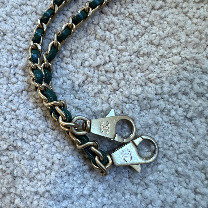 Chanel Green Caviar Chevron Small Coco Top Handle Bag with AGHW Kelly's Authentic Boutique