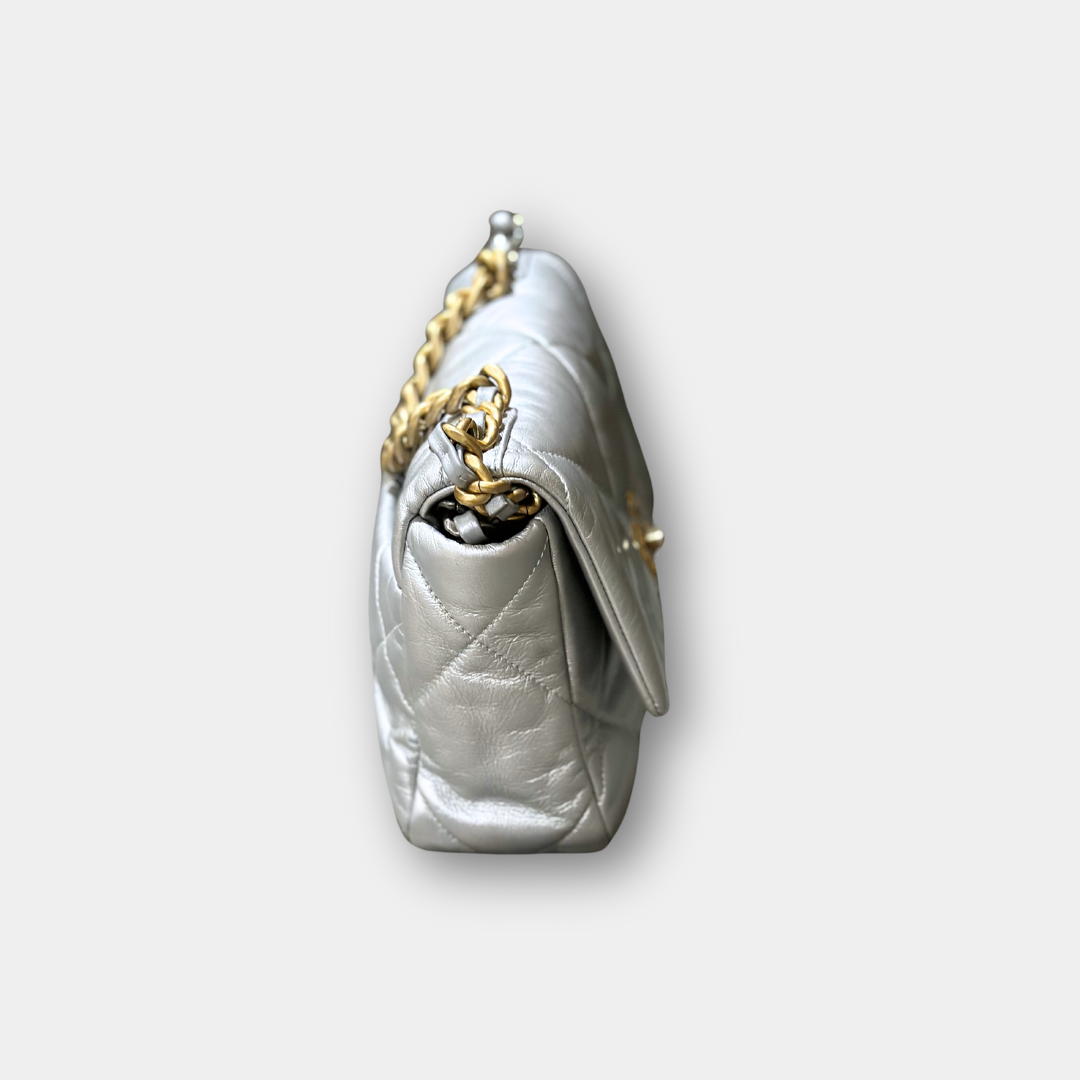 Chanel 19 Small Silver Handbag Kelly's Authentic Boutique