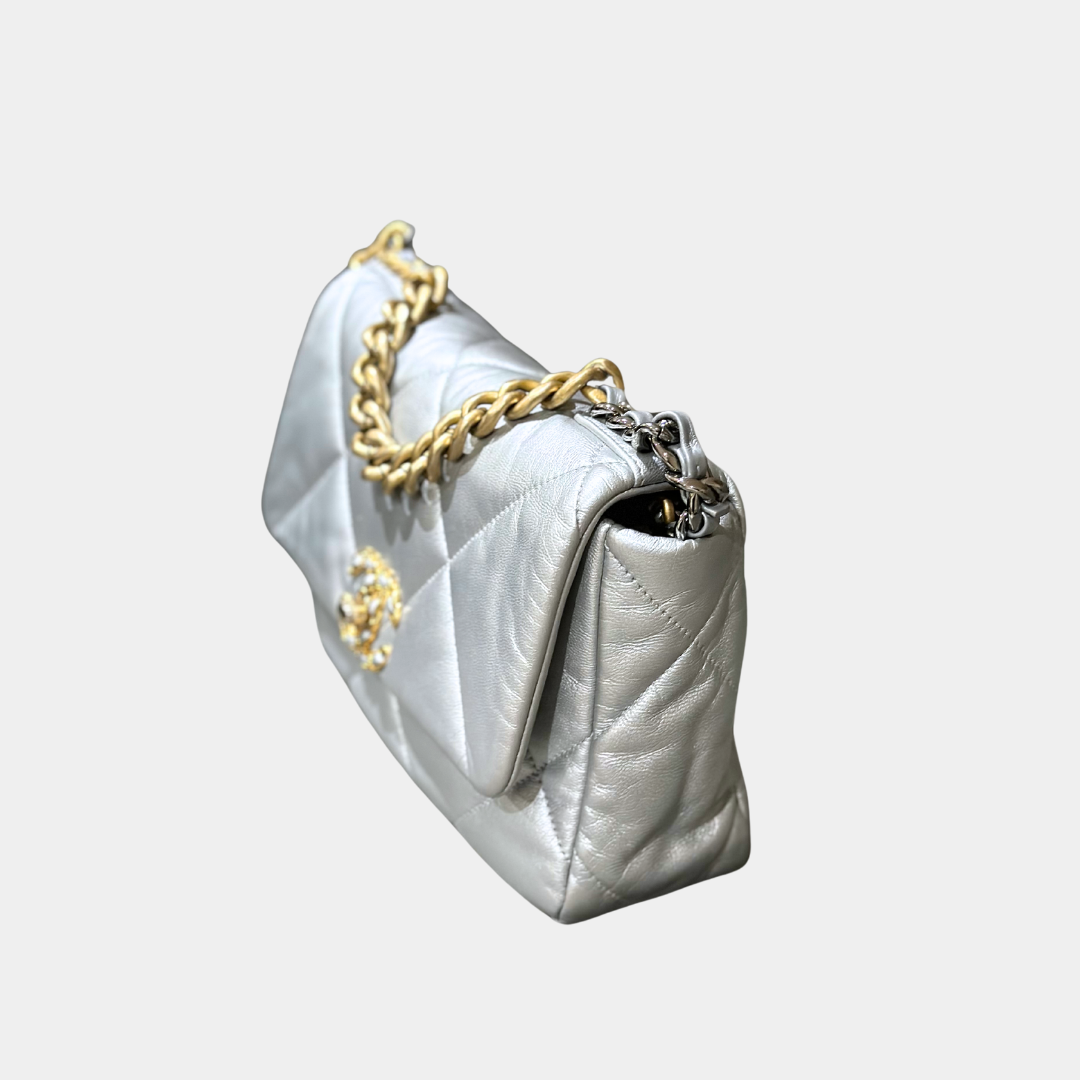 Chanel 19 Small Silver Handbag Kelly's Authentic Boutique