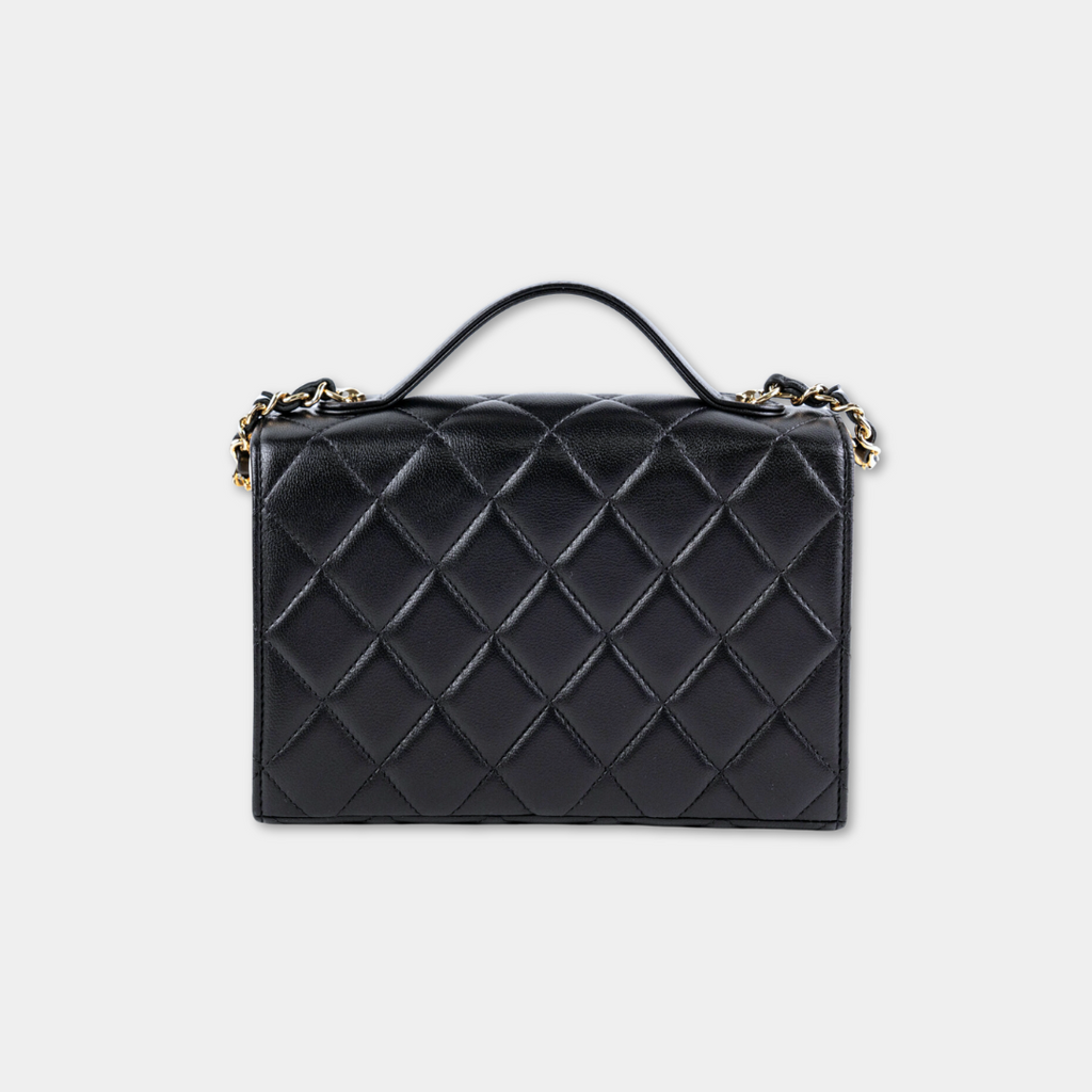 Microchipped Chanel Black 21K Gold Mini Flap Bag Kelly's Authentic Boutique